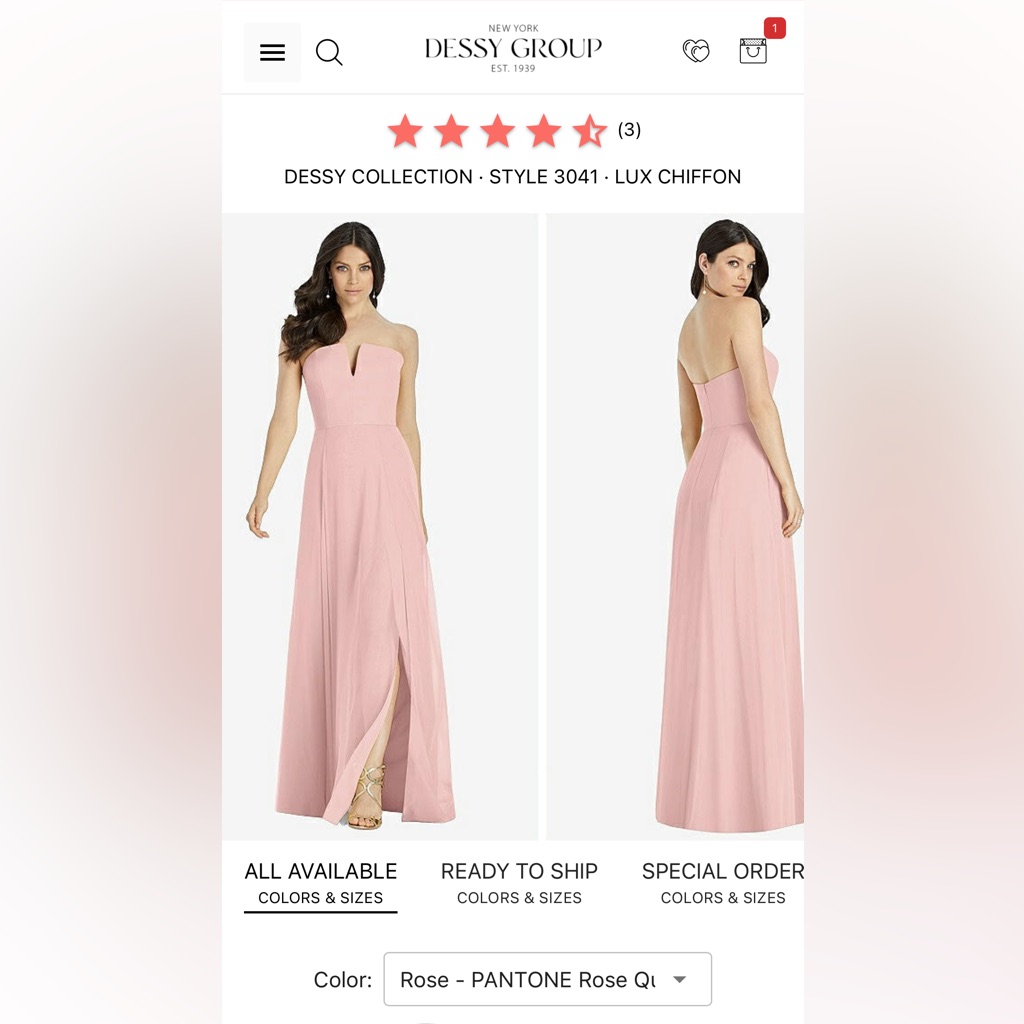 Dessy Group Bridesmaid Dress In Rose